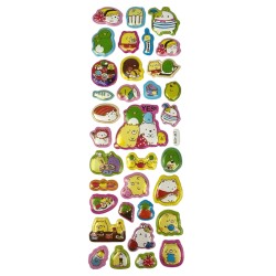 Naklejki motywacyjne 3D Kawaii Food 34 szt.