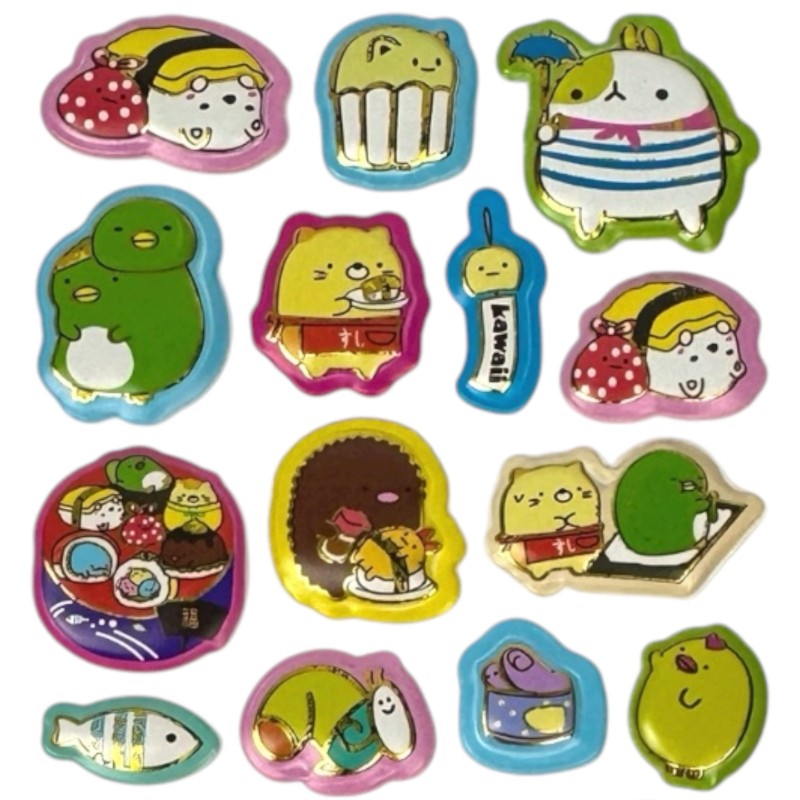 Naklejki motywacyjne 3D Kawaii Food 34 szt.