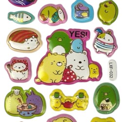 Naklejki motywacyjne 3D Kawaii Food 34 szt.