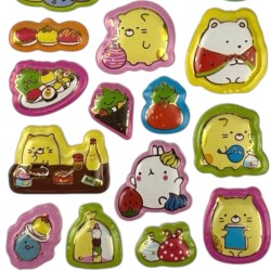 Naklejki motywacyjne 3D Kawaii Food 34 szt.