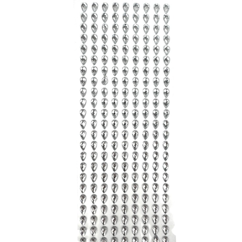 Kryształki Samoprzylepne Srebrne Kropelki DIY 207 szt.