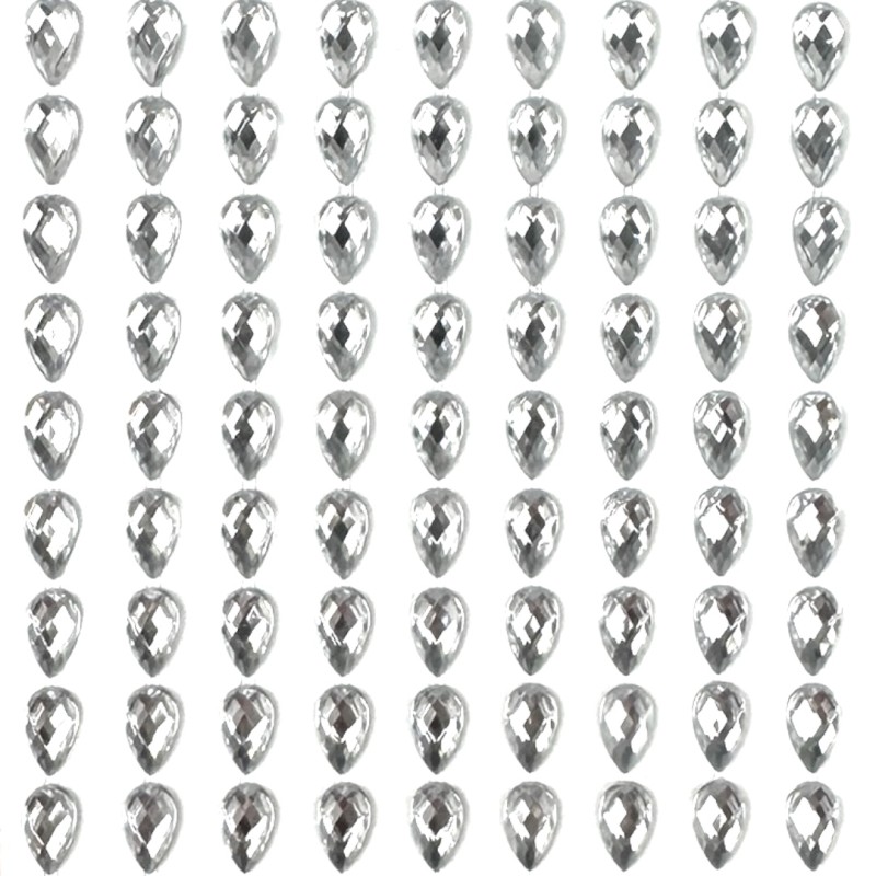 Kryształki Samoprzylepne Srebrne Kropelki DIY 207 szt.