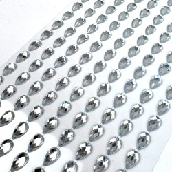 Kryształki Samoprzylepne Srebrne Kropelki DIY 207 szt.