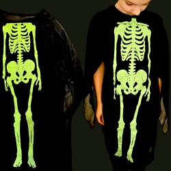 Strój Halloween Kościotrup Szkielet Fluo Neon 6-9 lat 122-134