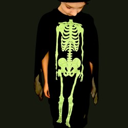 Strój Halloween Kościotrup Szkielet Fluo Neon 6-9 lat 122-134