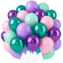 Bukiet Balony fioletowo zielone Syrenka