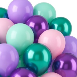 Bukiet Balony fioletowo zielone Syrenka