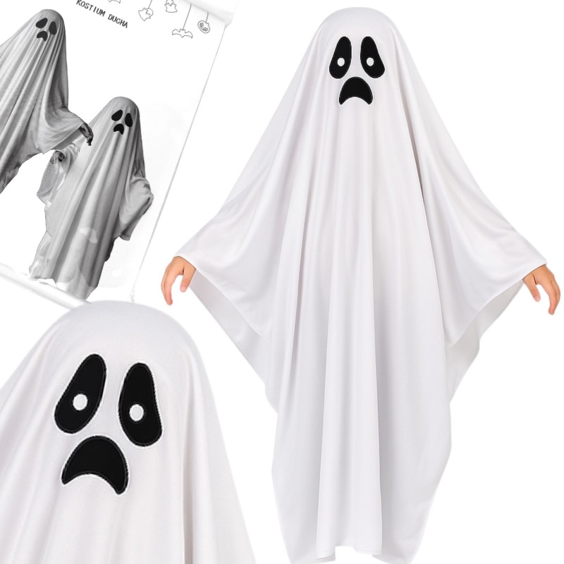 STRÓJ DUCH Przebranie za Ducha Kostium HALLOWEEN Boo 6-9 lat 122-134