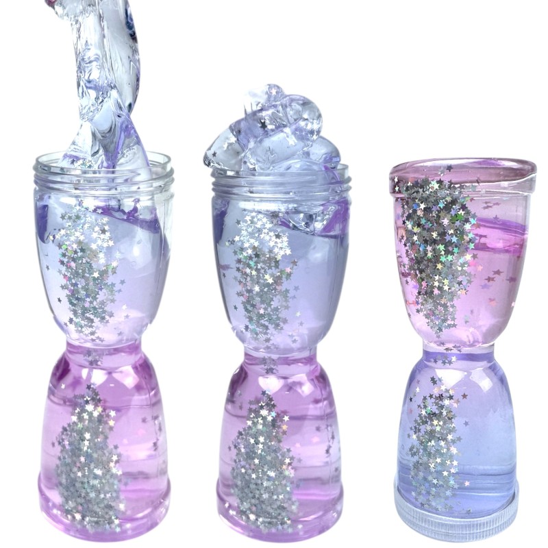Slime Galaktyczny z Gwiazdkami HOLO klepsydra 15cm