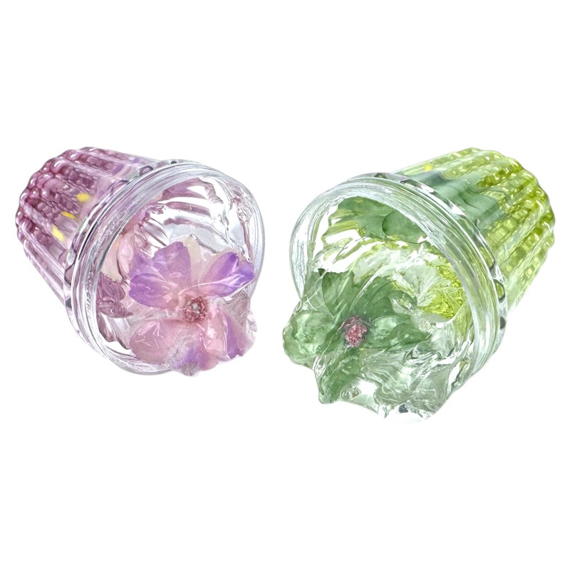 Slime słoik z kwiatkiem i koralikami 8cm