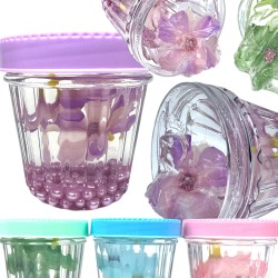 Slime słoik z kwiatkiem i koralikami 8cm