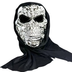 Maska kościotrup Halloween Srebrna
