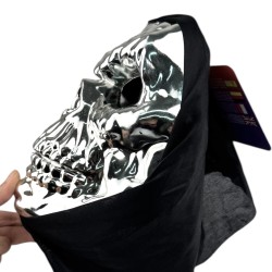 Maska kościotrup Halloween Srebrna