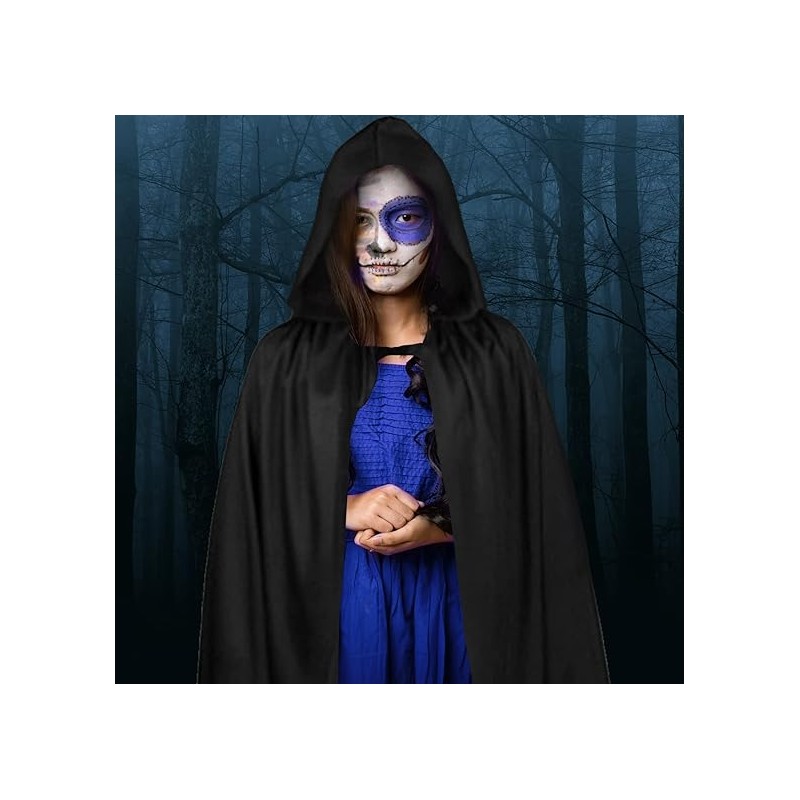 Zwiewna peleryna z kapturem Halloween 120 cm