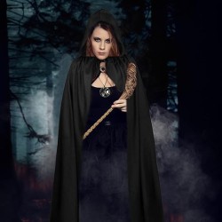 Zwiewna peleryna z kapturem Halloween 120 cm