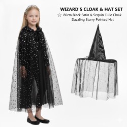 Zestaw Peleryna i Kapelusz Czarodziejki 80cm