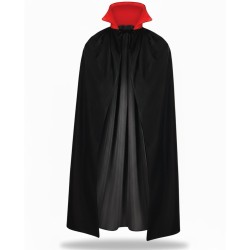 Peleryna Dracula czarna z czerwonym kołnierzem 128 cm