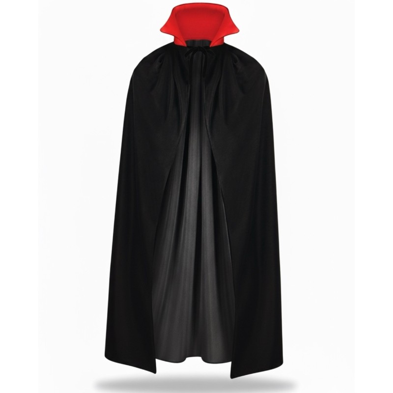 Peleryna Dracula czarna z czerwonym kołnierzem 128 cm