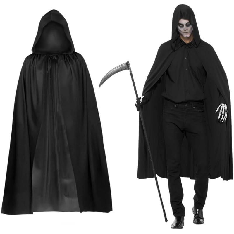 Zwiewna peleryna z kapturem Halloween 120 cm