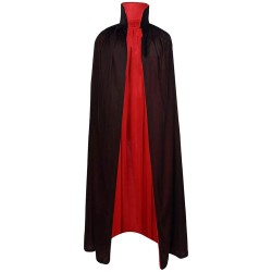 Dwustronna peleryna czarno-czerwona 120 cm Halloween