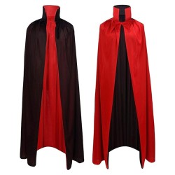Dwustronna peleryna czarno-czerwona 120 cm Halloween