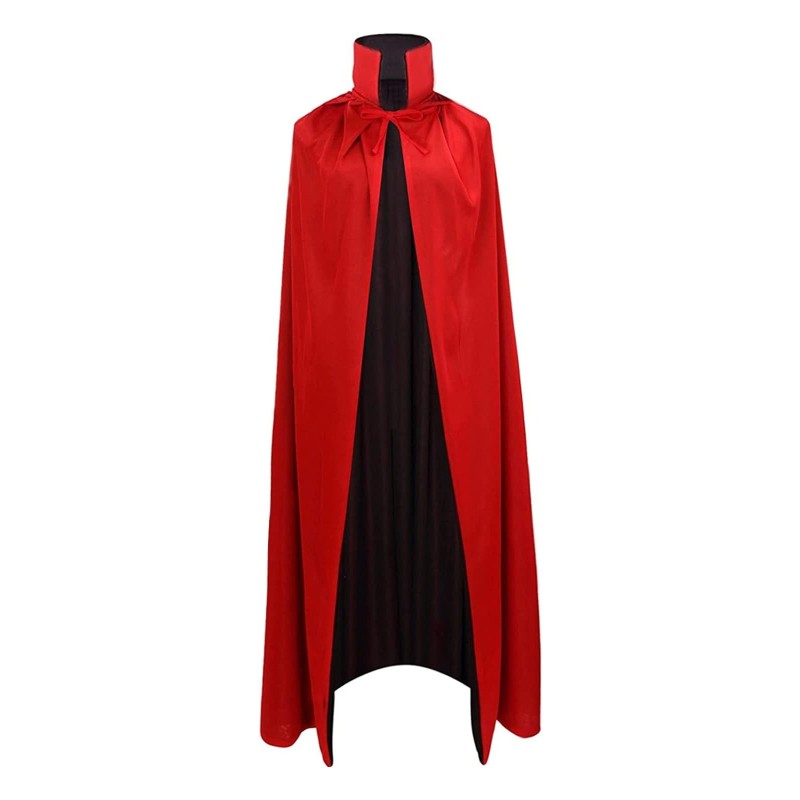 Dwustronna peleryna czarno-czerwona 120 cm Halloween