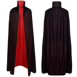Dwustronna peleryna czarno-czerwona 120 cm Halloween