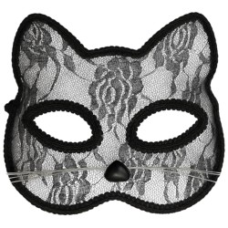 Biała maska kot z czarną...