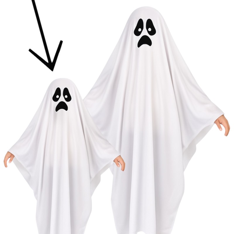 Przebranie Ducha Boo 6-9 lat z Koszykiem Krzyk i Pająkiem