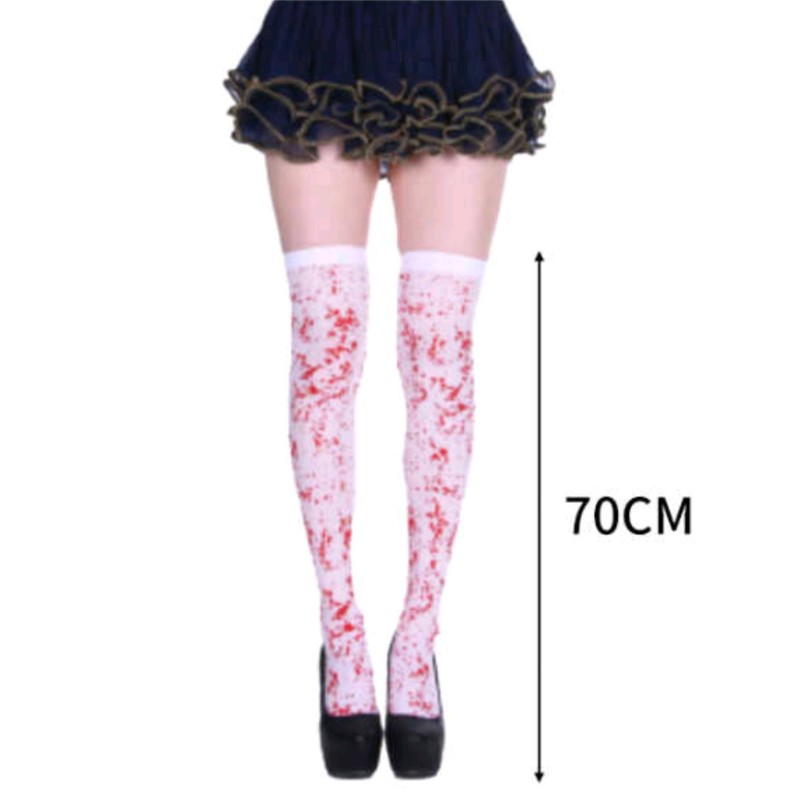 Pończochy z motywem krwi na Halloween 70cm