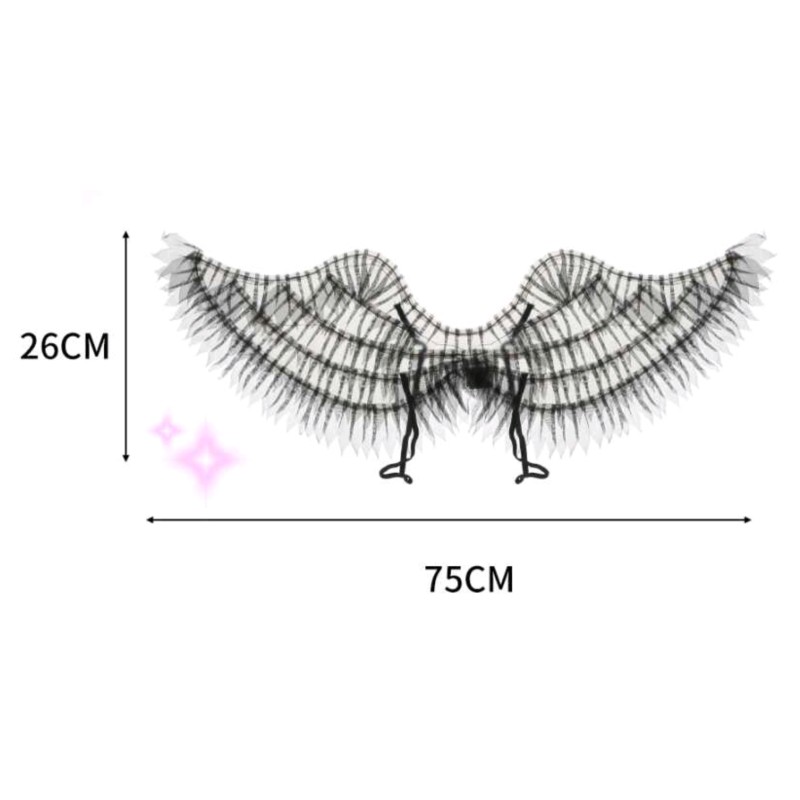 Świecące skrzydła LED czarne 75cm
