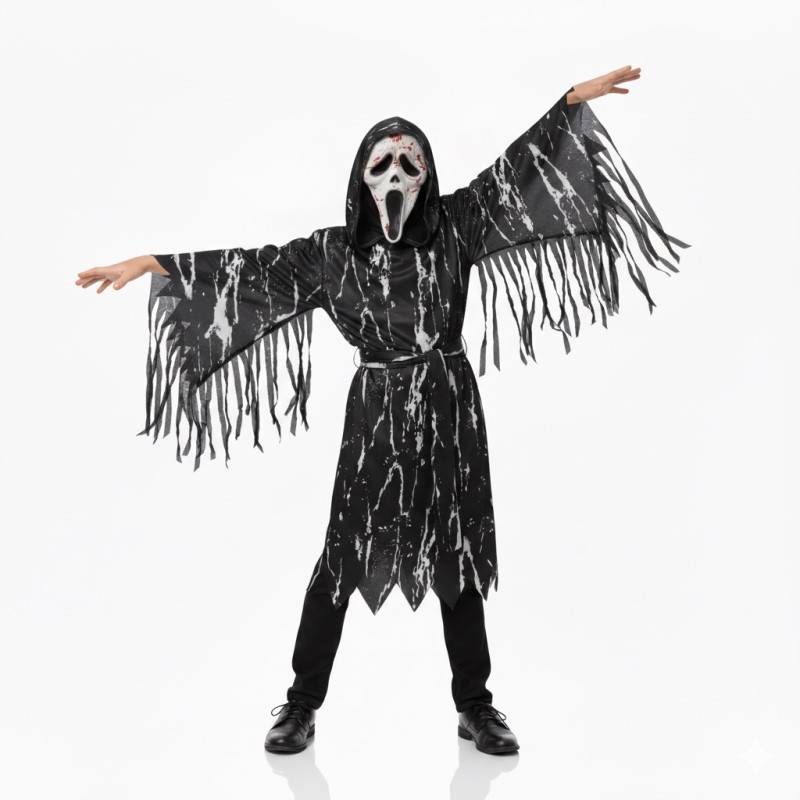 Straszny Kostium Duch z Krwawą Maską Halloween