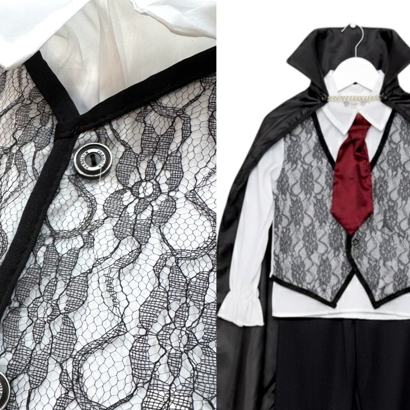 Kostium Wampir Dracula dla Dzieci z Peleryną i Krawatem