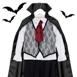 Kostium Wampir Dracula dla Dzieci z Peleryną i Krawatem