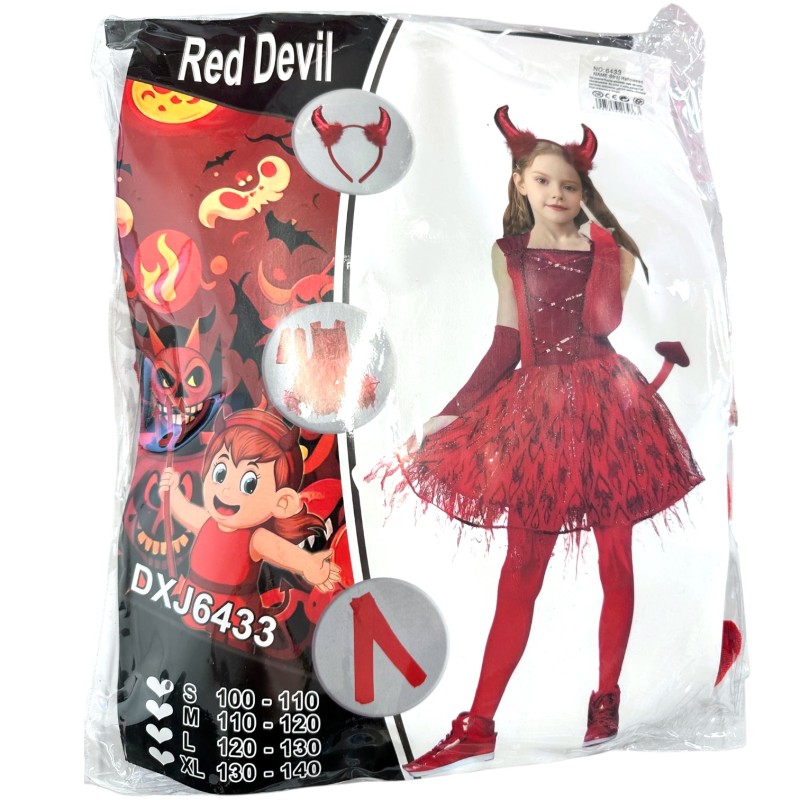 Kostium Diabełka Red Devil dla Dziewczynki