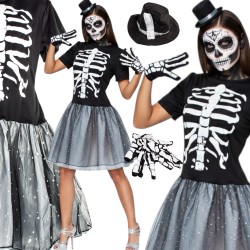 Sukienka Strój Kościotrup Halloween
