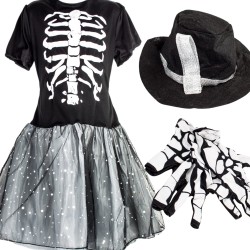 Sukienka Strój Kościotrup Halloween