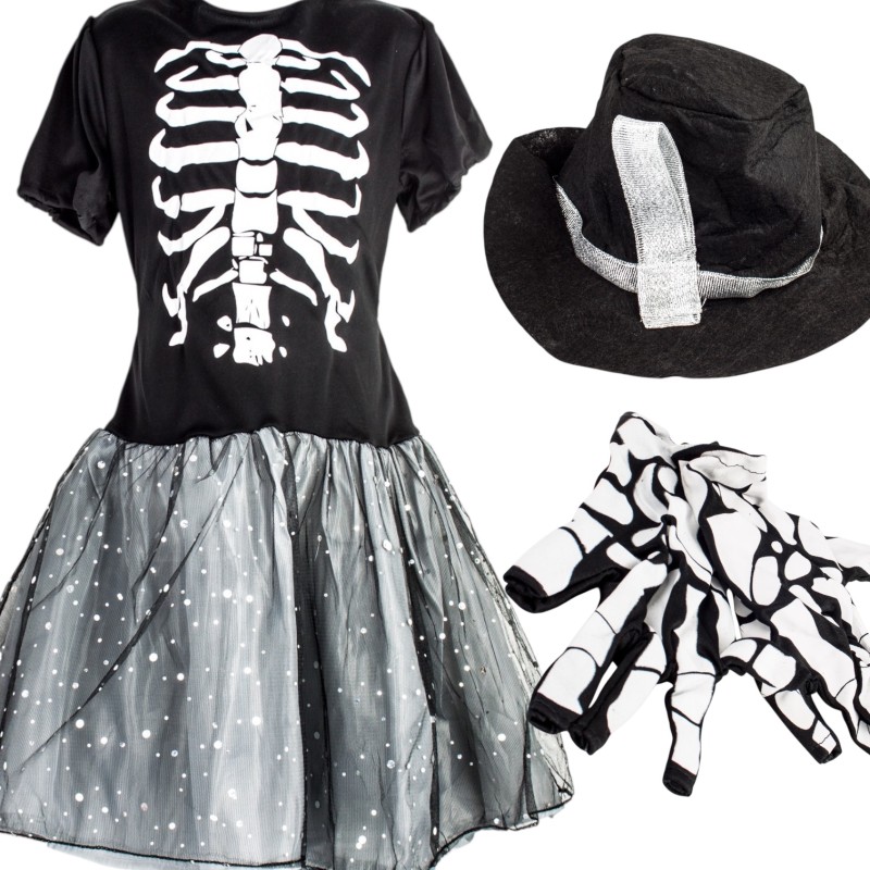 Sukienka Strój Kościotrup Halloween