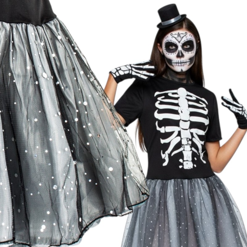 Kostium Sukienka Strój Szkielet kościotrup Halloween