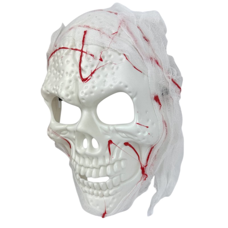 Maska Halloween biała z krwią 17x26 cm