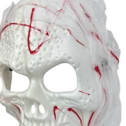 Maska Halloween biała z krwią 17x26 cm