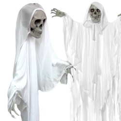 Dekoracja Halloween Kościotrup Biały Wiszący 116 cm