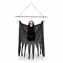 Czarny Kościotrup Duch dekoracja z dźwiękiem Halloween