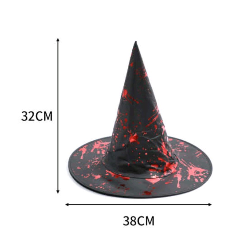 Kapelusz Halloween Biały z Czerwonymi Plamami