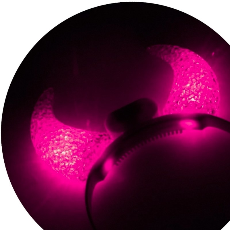 Opaska Świecąca Różowe Rogi Diablica Diabełek LED