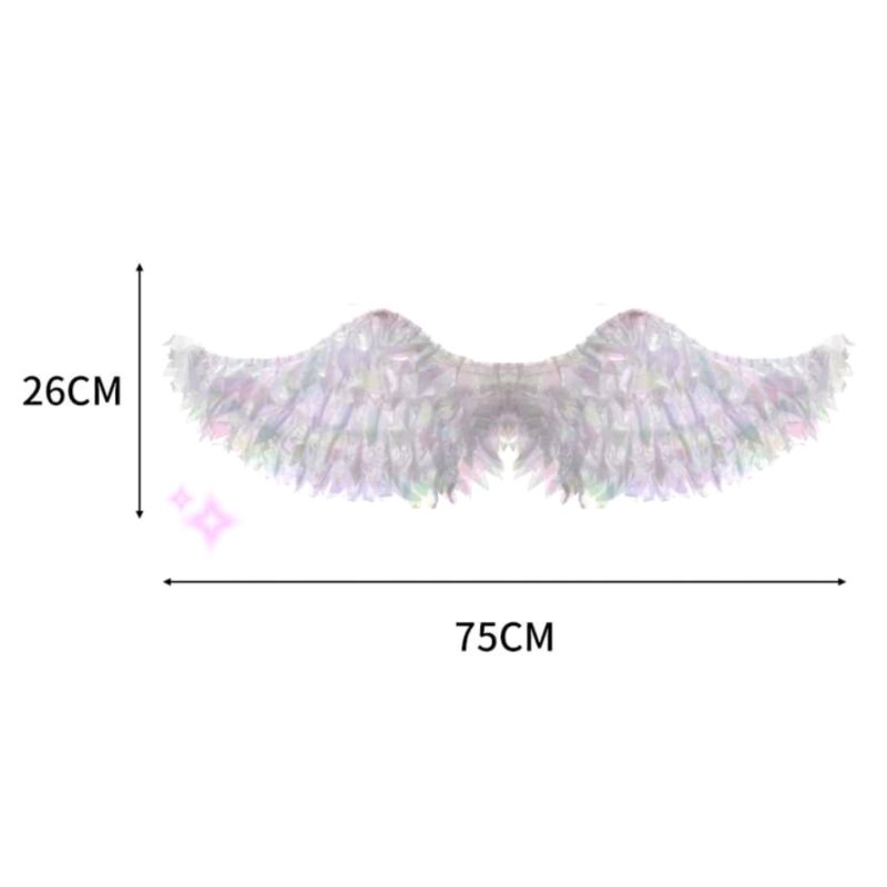 Świecące skrzydła anioła z organzy LED 75x26 cm