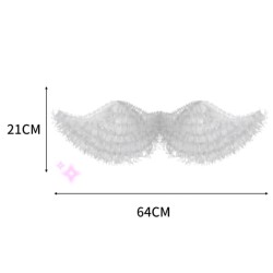 Świecące skrzydła białe 64x21 cm z organzy