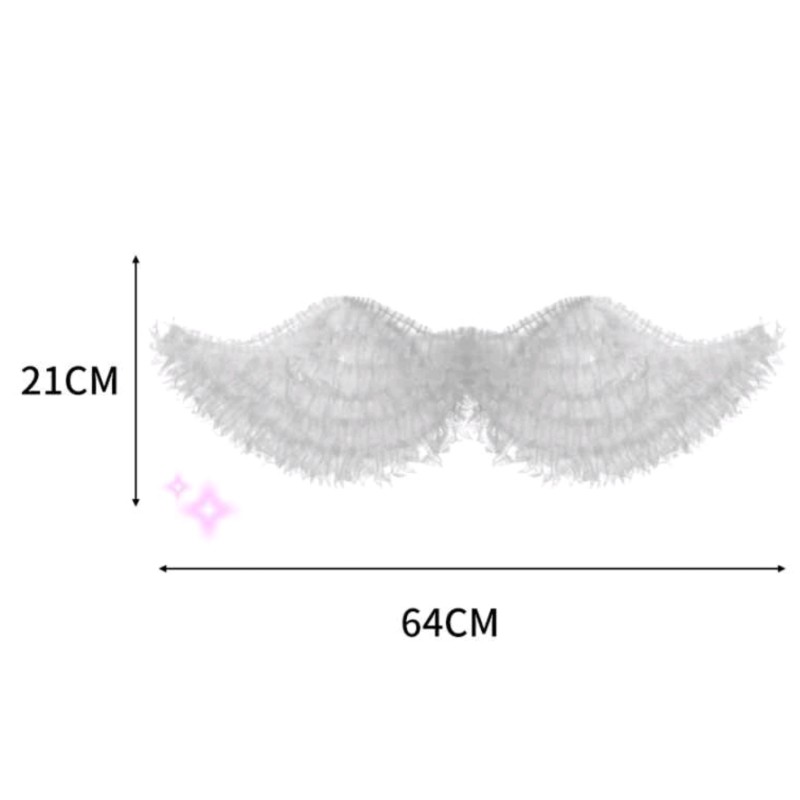Świecące skrzydła białe 64x21 cm z organzy
