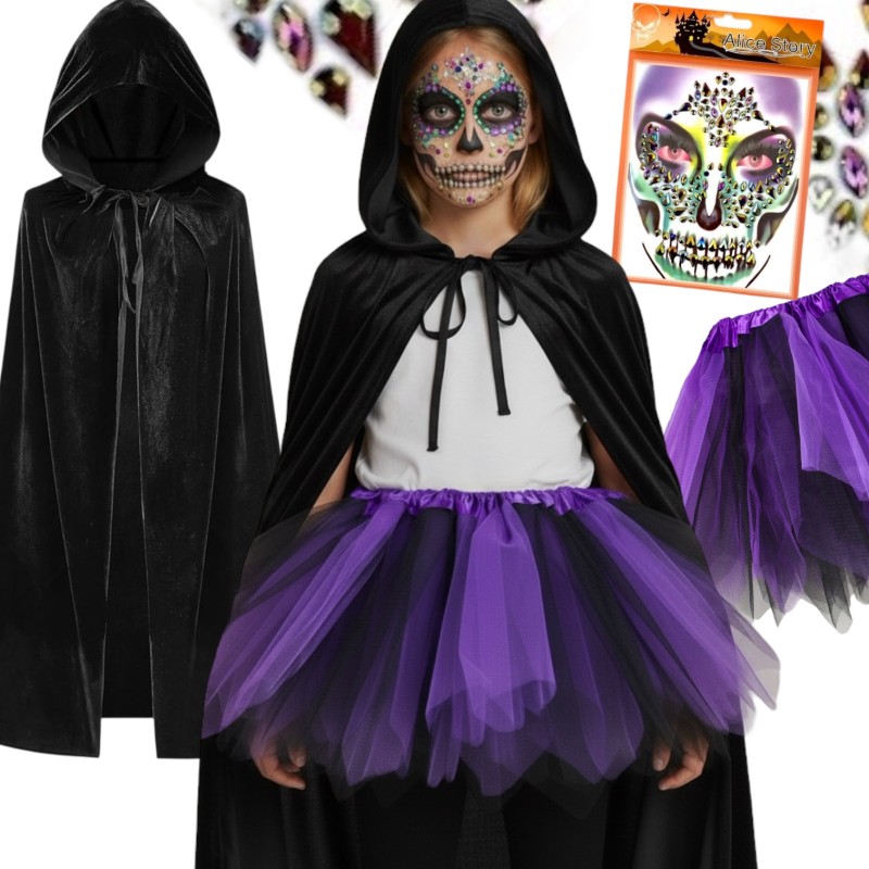 Zestaw peleryna tiulowa spódniczka i kryształki