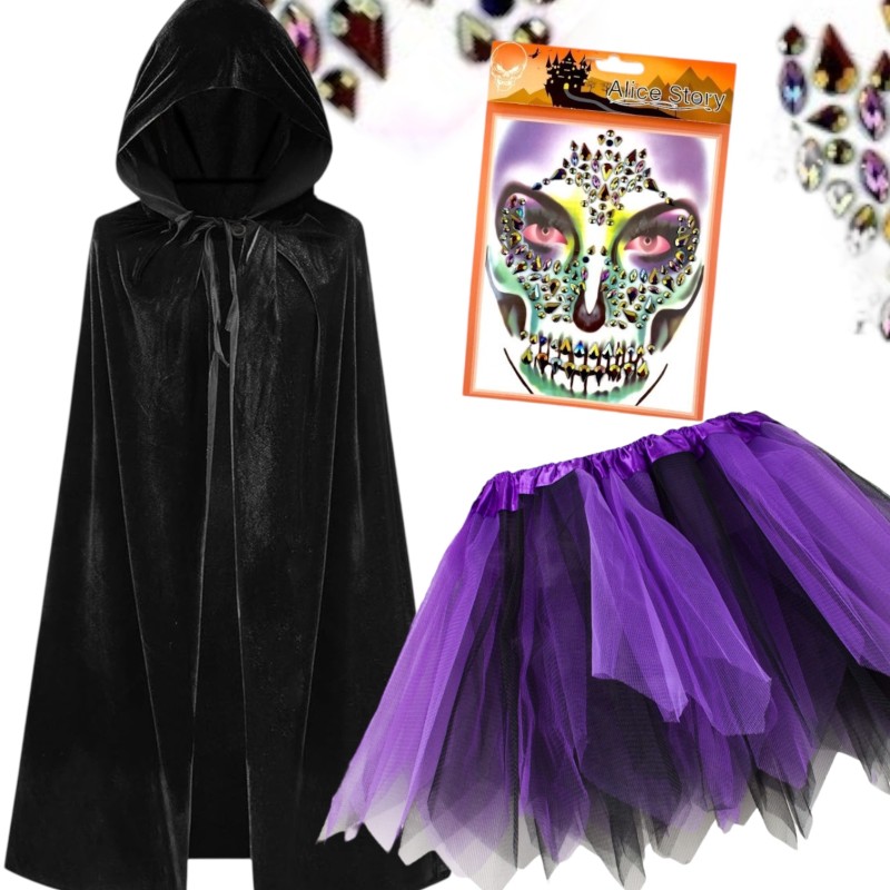 Zestaw peleryna tiulowa spódniczka i kryształki